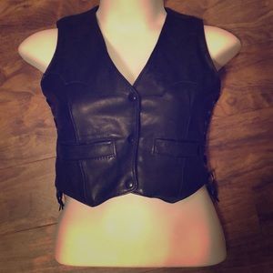 Leather riding vest